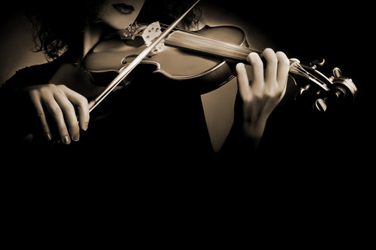 Violin violinist closeup isolated