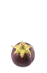 Round shape eggplant over white background