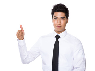 Businessman with thumb up