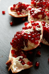Pomegranate divided into parts
