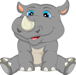cute baby rhino cartoon