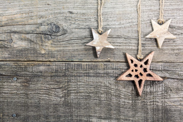 Stars on weathered wooden board