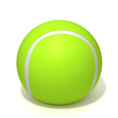 Tennis ball isolated on white 3d illustration