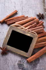 Blackboard and spices
