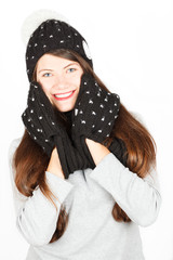 Girl in winter hat and scarf