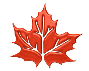 Orange maple leaf icon