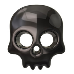 Black skull icon isolated on white background