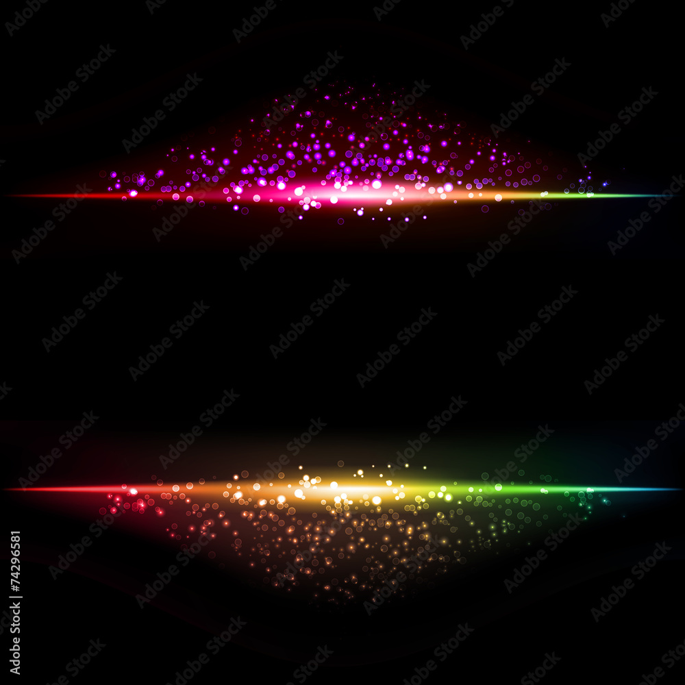 Poster Abstract dark background with color light frame