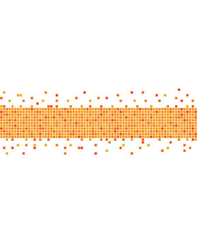 An Orange Pixel Art Style Pattern Over A White Background