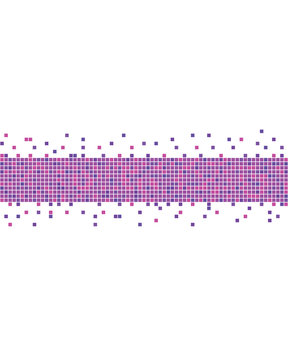 A Purple Pixel Art Style Pattern Over A White Background