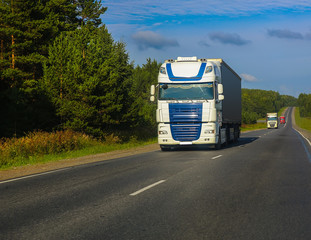 trucks goes on the highway