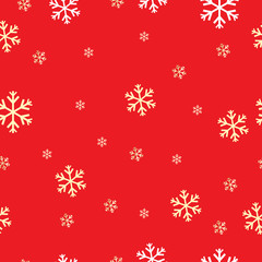seamless pattern with snowflakes on a red background