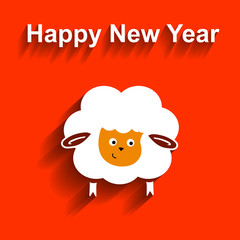 Symbol of 2015. Sheep,  Vector element for New Year's design.