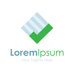 Green tick good follow through concept elements icon logo