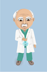 .cartoon character scientist Professor chemist