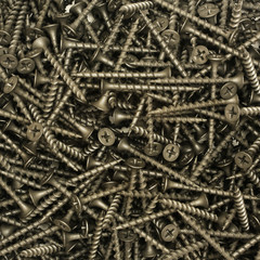 A lot of black drywall screws