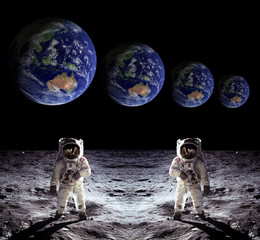Astronauts Spaceman Moon Earth - 74299165