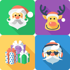 Christmas set icon flat design