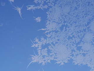 frost ice crystal  pattern on window