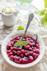 Danish jelly dessert with berries