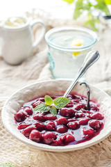 Danish jelly dessert with berries