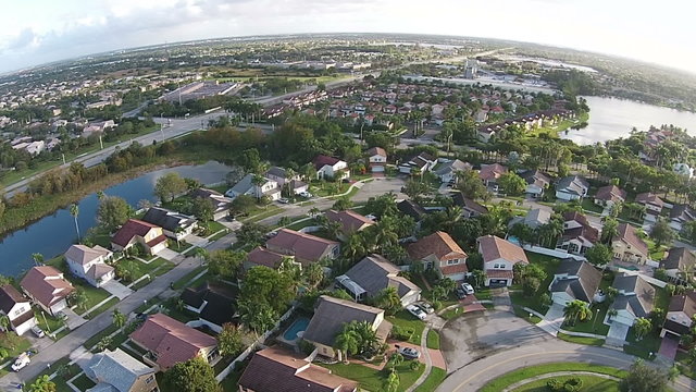 Residential neighborhood in Florida aerial view