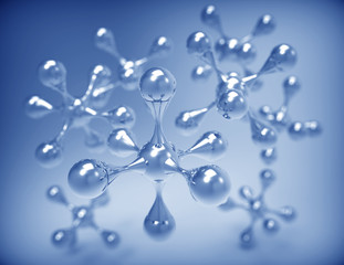 3D rendered glossy molecules