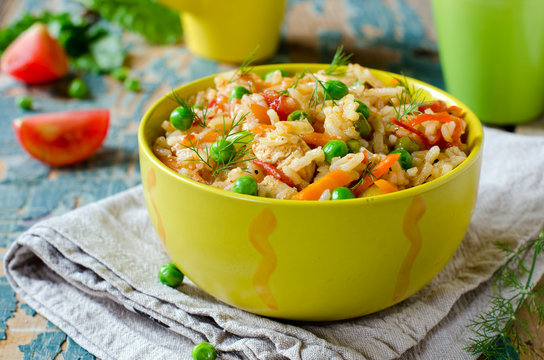Pilaf With Chicken And Vegetables