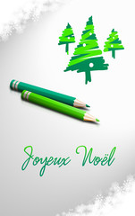 Zielona kartka świąteczna z życzeniami
