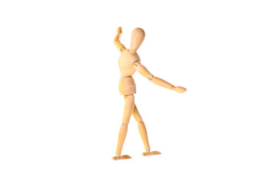 Wooden dummy in the balance - cut out