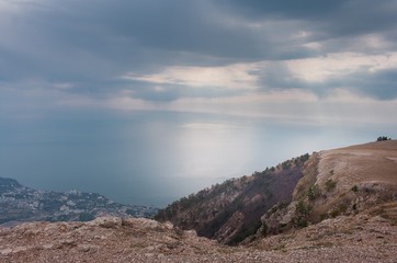 Ai-Petri Crimea landscape. View of Big Yalta