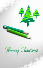 Kartka świąteczna w odcieniach zieleni z najlepszymi życzeniami