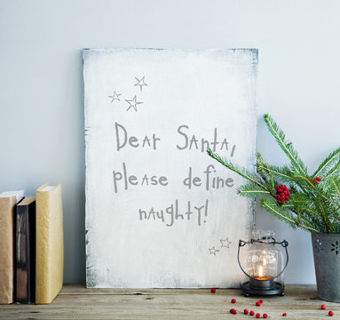 MOTIVATIONAL POSTER  DEAR SANTA, DEFINE NAUGHTY