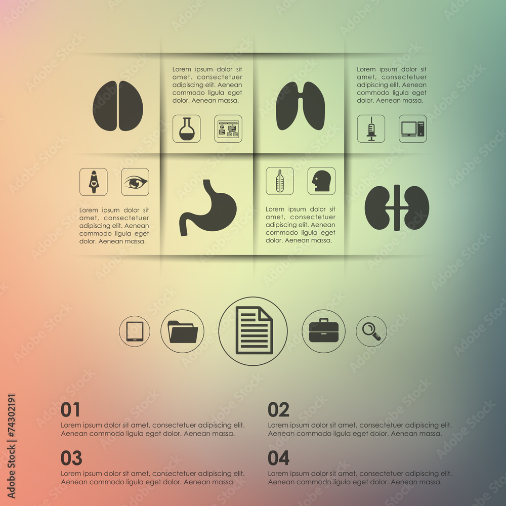 Wall mural medical infographic with unfocused background