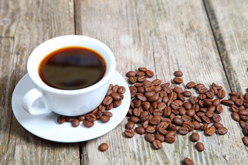 Coffee cup and grains