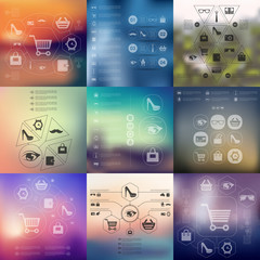 fashion infographic with unfocused background