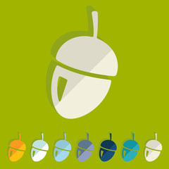 Flat design: acorn