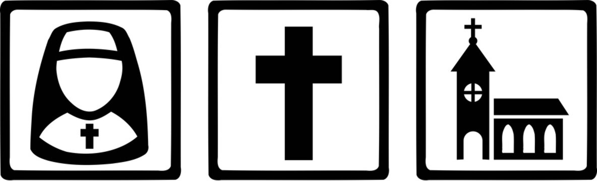 Religious Signs Icons Nun Cross Church