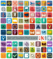 Set of tourism flat icons