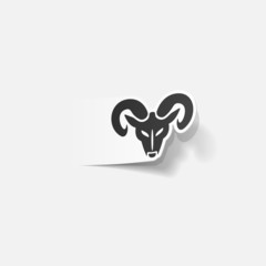 realistic design element: head of the ram