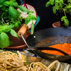 Fettuccine and souce 1