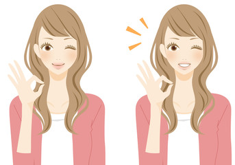 笑顔の女性　マル