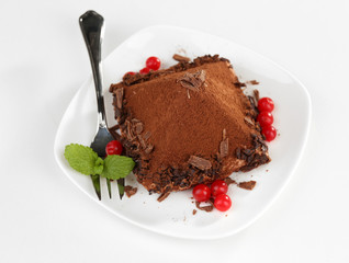 Yummy chocolate cupcake isolated on white