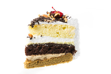 Chocolate cake isolated