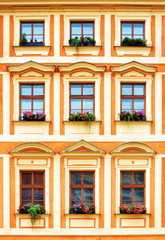 Architecture of Europe. Windows of an old house