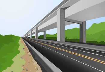 Highway to city,transportation vector background