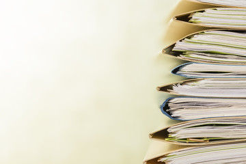 Files.Stack of papers paperwork.