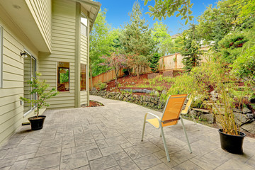 Walkout patio with sitting area