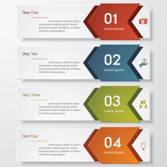 Design clean number banners template. Vector.