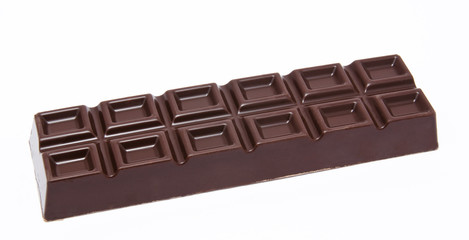 Whole chocolate bar isolated on a white